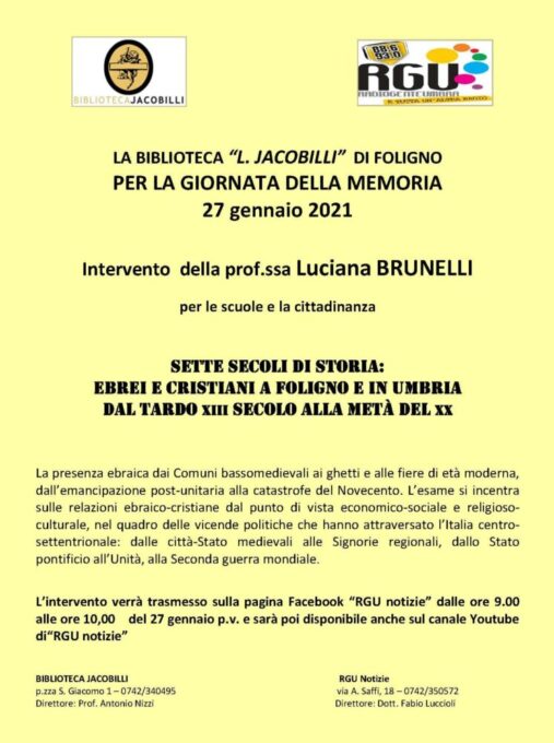 Locandina Giornata della Memoria