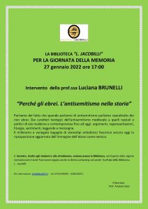 Giornata della Memoria 2022 @ Biblioteca Lodovico Jacobilli