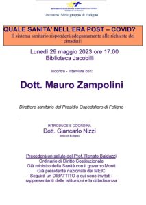 Quale sanità nell'era post-Covid? - a cura del MEIC @ Biblioteca Lodovico Jacobilli